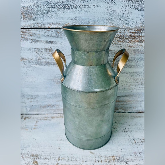 *Galvanized Metal Harvest Milk Can, 12” Pumpkin Patch - Picture 6 of 11